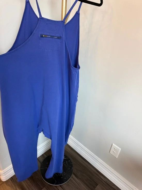 Free People Hot Shot Jumpsuit Large Blue Free Movement Harem Romper Pockets - Picture 5 of 7